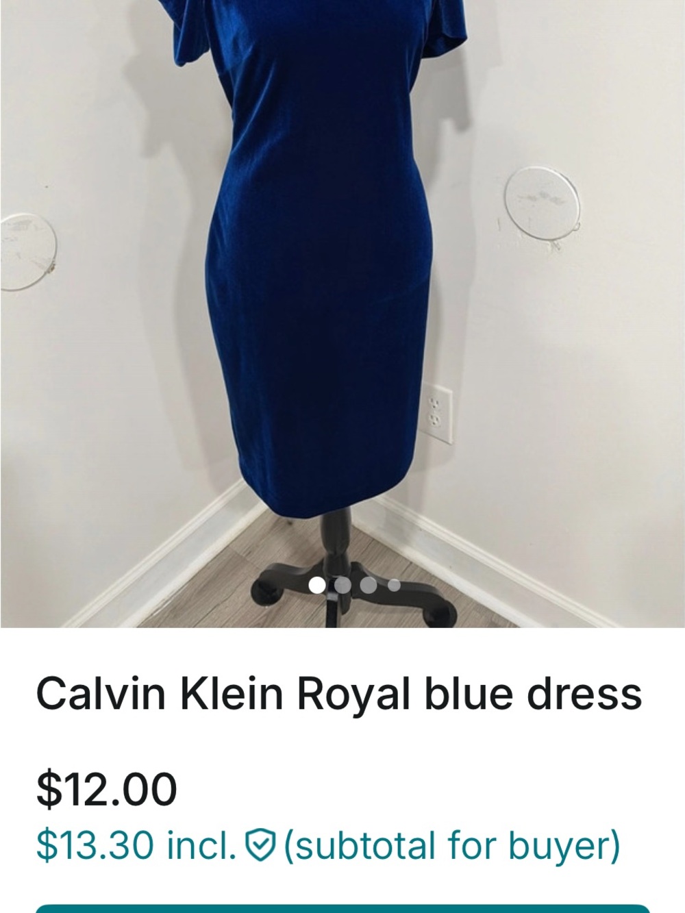 Calvin Klein Deep Blue Sheath Midi Dress